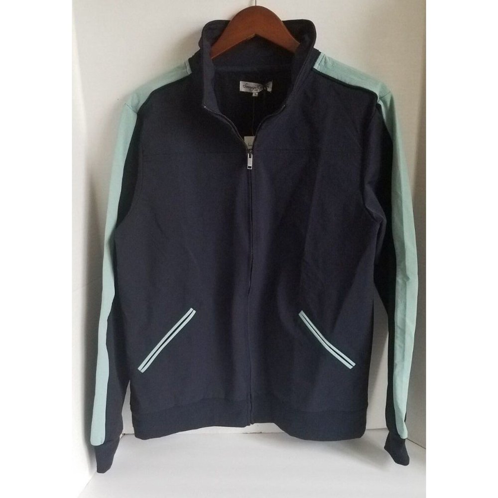 Sovereign Code Full Zip Windbreaker Jacket Mens Size Large Navy Blue Green